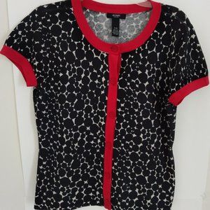 Alfani short sleeve silk blend button cardigan